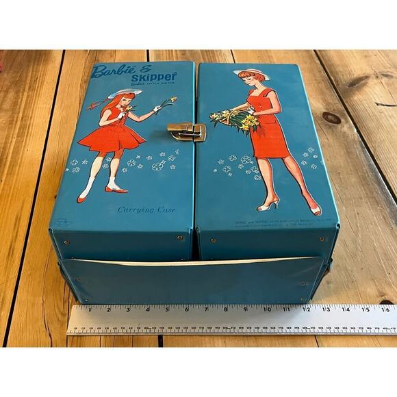 VTG Mattel 1964 Barbie & Skipper Carrying Case Doll Trunk. Blue. Read - Picture 8 of 10